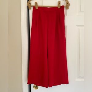 J. Crew 365 Wide Leg Crop Pant Cherry Crepe Stretch Back Trouser